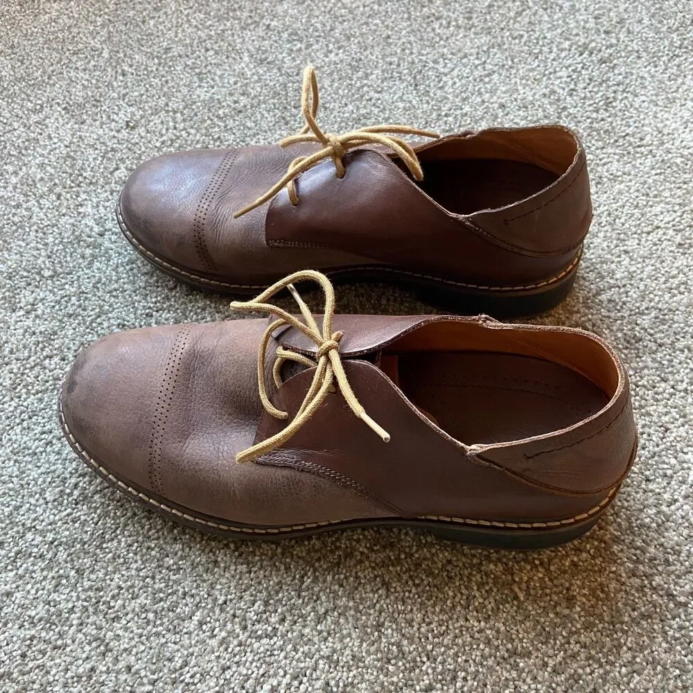 OLUKAI MEN'S LEATHER ANKLE BOOTS CHUKKAS SHOES BROWN SIZE 9